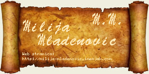Milija Mladenović vizit kartica